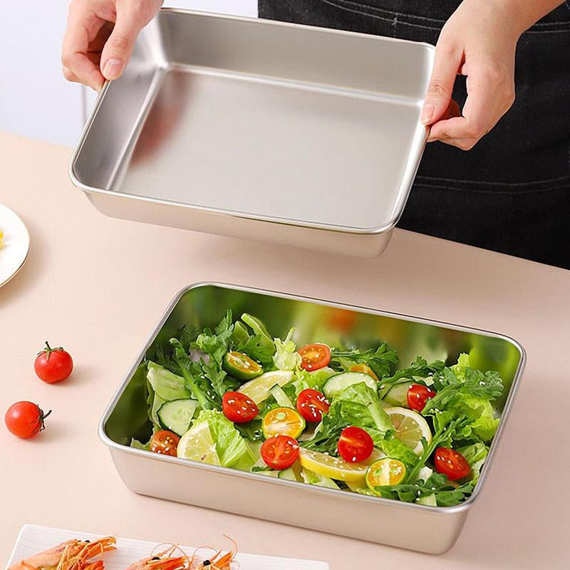 Stainless Steel Food Storage Box, 3 Counts/Set Square Food Storage Container, Durable Bento Box with Lid, Lunch Box, Kitchen Gadgets Sealing, Travel Accessories, Kitchen Gadgets Utensils