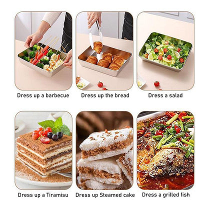 Stainless Steel Food Storage Box, 3 Counts/Set Square Food Storage Container, Durable Bento Box with Lid, Lunch Box, Kitchen Gadgets Sealing, Travel Accessories, Kitchen Gadgets Utensils
