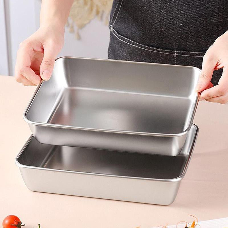 Stainless Steel Food Storage Box, 3 Counts/Set Square Food Storage Container, Durable Bento Box with Lid, Lunch Box, Kitchen Gadgets Sealing, Travel Accessories, Kitchen Gadgets Utensils