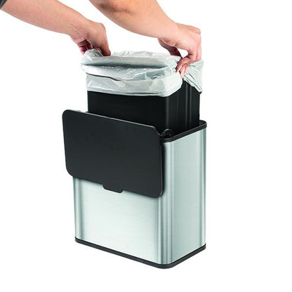 GLAD SS under COUNTER KITCHEN BIN 6L / 1.5G W/Antimicrobial LID SIOC Cabinet Plastic