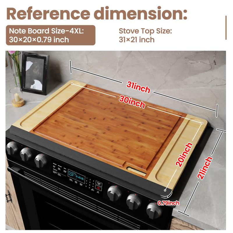 [Game-Changer]Stove Oven Top Cover Kikcoin Extra Large Wooden Cutting Board Pro,Note Charcuterie Board,Pastry,Chopping Block,Handle,Juice Groove,Serving Food Tray,Kitchen 4XL:30"L*20"W Cooking,Knives Friendly Fathersdaygift Kitchenware