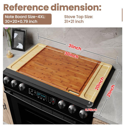 [Game-Changer]Stove Oven Top Cover Kikcoin Extra Large Wooden Cutting Board Pro,Note Charcuterie Board,Pastry,Chopping Block,Handle,Juice Groove,Serving Food Tray,Kitchen 4XL:30"L*20"W Cooking,Knives Friendly Fathersdaygift Kitchenware